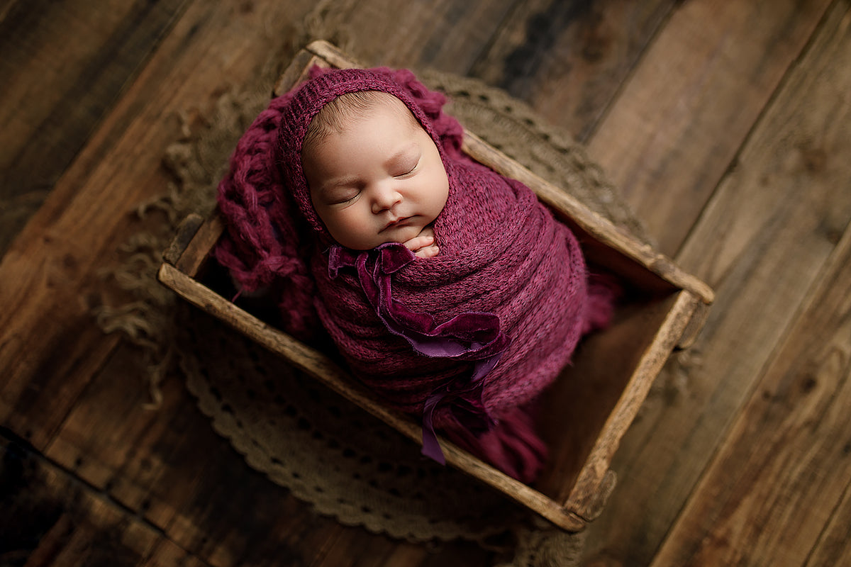 Pink Knit cheapest Bonnet with Matching Wrap, Knit wrap and bonnet set, Newborn Photography Prop, velvet ties