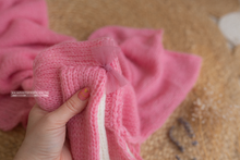 Baby newborn girl pink bunny bonnet and wrap, long ears, Easter, RTS