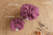 Baby turban hat, Berry pink, big bow, RTS