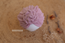 Baby turban hat, lilac, 9-12 months size, RTS