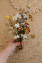 Dried flowers bunch, small, larkspur, billy buttons, scabious, strawflowers, RTS