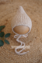 Knitted Baby newborn trousers and bonnet, beige, oatmeal, made to order