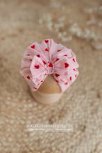 Baby turban hat, Heart, Valentine, pink, red, newborn, bow, RTS