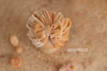 Baby newborn turban hat, dusty orange yellow, RTS