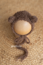 Baby newborn bear bonnet, neutral, RTS