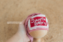 Baby newborn sleepy hat, Santa baby, red, white, striped, RTS
