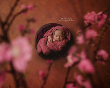 Baby newborn knitted pyjama romper and bunny bonnet, pink, raspberry, made to order