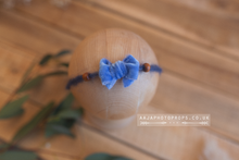 Baby girl velvet bow tieback, with wooden beads, RTS