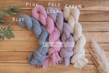 Knitted Baby newborn  wrap, White, grey, long, made to order