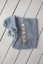 Baby newborn swaddle wrap and bonnet set, soft, knitted, buttons, Made to order