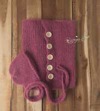 Baby newborn swaddle wrap and bonnet set, soft, knitted, buttons, Made to order