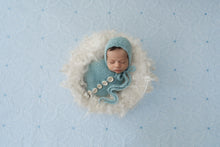 Baby newborn swaddle wrap and bonnet set, soft, knitted, buttons, Made to order