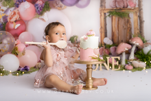 9-12 months size baby girl romper, pink, sequin stars, tulle, frilly, Made to order