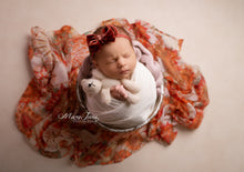 Velvet newborn and sitter girl tieback, rust,  burnt orange, RTS