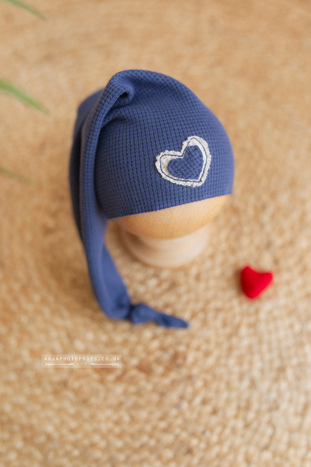 Baby newborn sleepy hat, knot, blue, heart, valentine, Ready