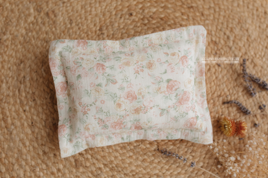 Newborn Posing pillow, vintage roses, beige cream, RTS