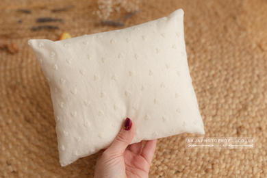 Newborn Posing pillow, hearts, cream, Ready to send