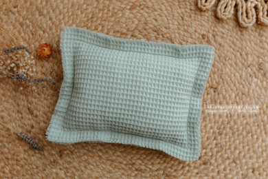 Newborn Posing pillow, waffle, Dusty mint green, Ready to send