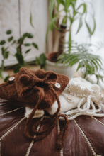 Baby newborn knitted romper and bear bonnet, off white, made to order
