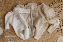 Baby newborn romper, cream, made to order
