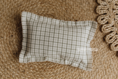 Newborn Posing pillow, checked, Khaki green, beige, RTS