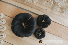 Pumpkins set of 3, black with gold, RTS