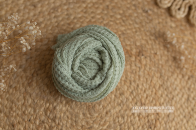 Baby newborn wrap, sage green, sweater knit, RTS