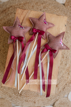 Pink glittery star wand, boho, fairy star, Christmas, RTS