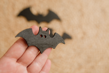 Wooden Halloween decorations, black bats, set of 3, RTS