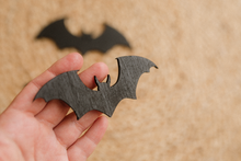 Wooden Halloween decorations, black bats, set of 3, RTS