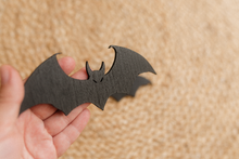 Wooden Halloween decorations, black bats, set of 3, RTS
