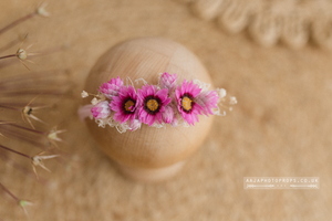 Baby dried flower, tieback, pink, RTS