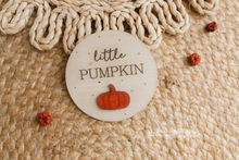 Wooden disc Little Pumpkin, Halloween, Autumn, Fall, RTS