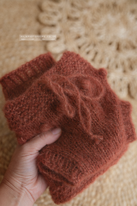 Baby newborn sweater and bloomers, rust burnt orange, bubbles, RTS