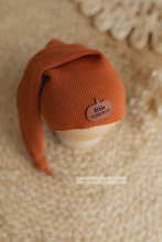 Baby newborn sleepy hat, knot, burnt orange, little pumpkin, patch, fall, RTS