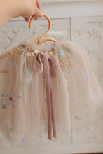 Sitter baby, tulle cape, dusty pink cream, stars, Christmas, RTS