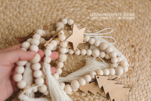 Boho Christmas garland, tree, stars, gold, natural, tassels, RTS