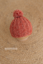 Knitted Baby newborn hat, burnt orange, RTS