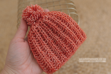 Knitted Baby newborn hat, burnt orange, RTS