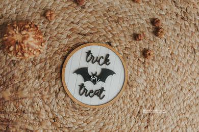 Wooden disc trick or treat, baby, decoration, bat, halloween, RTS