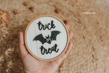 Wooden disc trick or treat, baby, decoration, bat, halloween, RTS
