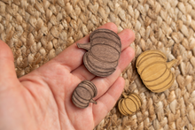 Wooden pumpkin decorations, brown, set of 4, RTS