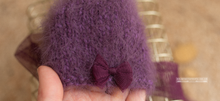 Knitted Baby newborn bonnet, plum purple, Halloween, RTS