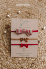 Baby girl bow tiebacks set of 3, silver, red, velvet, RTS