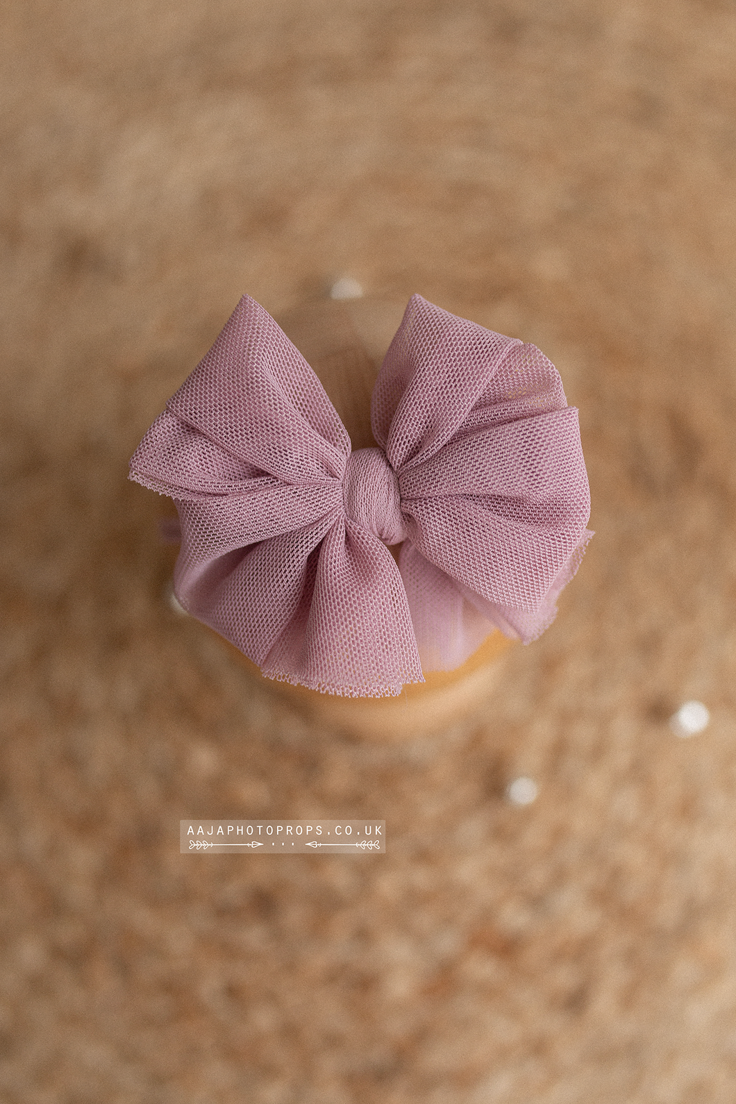 Baby newborn sitter girl bow tieback, lilac, RTS