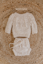 Baby newborn sweater and bloomers, beige, chunky, RTS