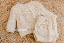 Baby newborn sweater and bloomers, creamy beige, chunky, made to order