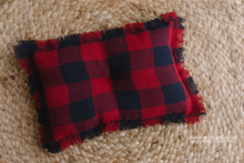 Newborn Posing pillow, checked, tartan, red, navy,  Christmas, RTS