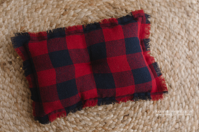 Newborn Posing pillow, checked, tartan, red, navy,  Christmas, RTS