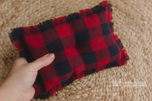 Newborn Posing pillow, checked, tartan, red, navy,  Christmas, RTS